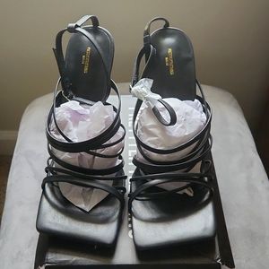 PrettyLittleThing Black High Heel Sandals